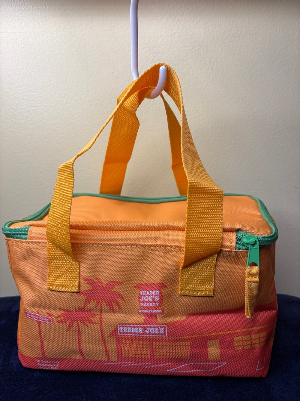 Trader Joe's Orange Insulated Lunch Tote with Green Trim